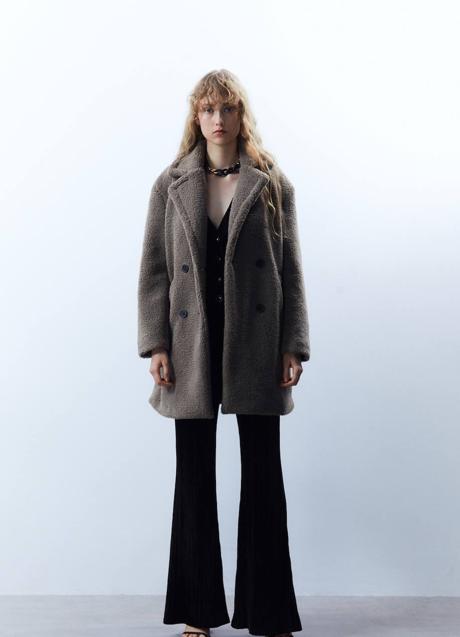 Imagen - Abrigo midi efecto borreguillo