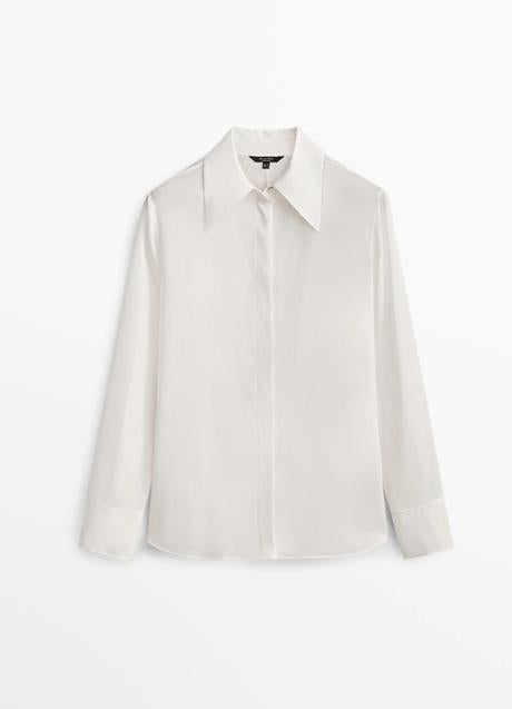 Imagen - Camisa blanca de seda de Massimo Dutti. Foto: Massimo Dutti.