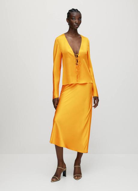 Imagen - Conjunto satinado naranja