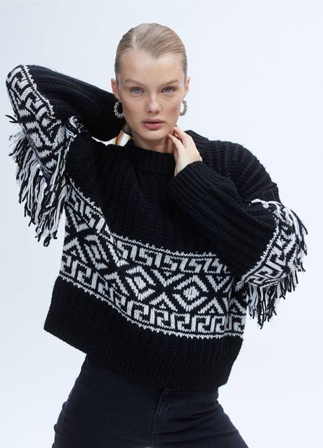 Imagen - Jersey con estampado étnico y flecos