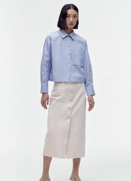 Imagen - Falda midi denim en blanco