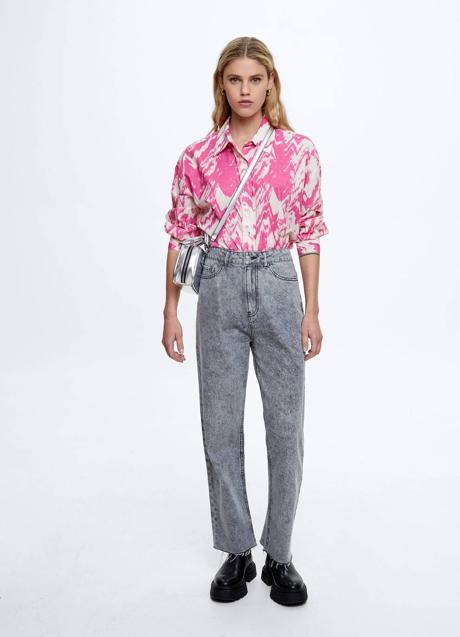 Imagen - Camisa de algodón con print rosa