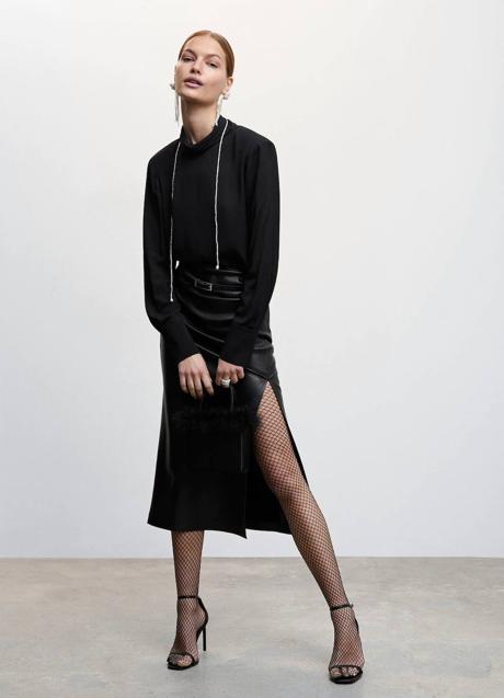 Imagen - Falda midi de tubo efecto piel