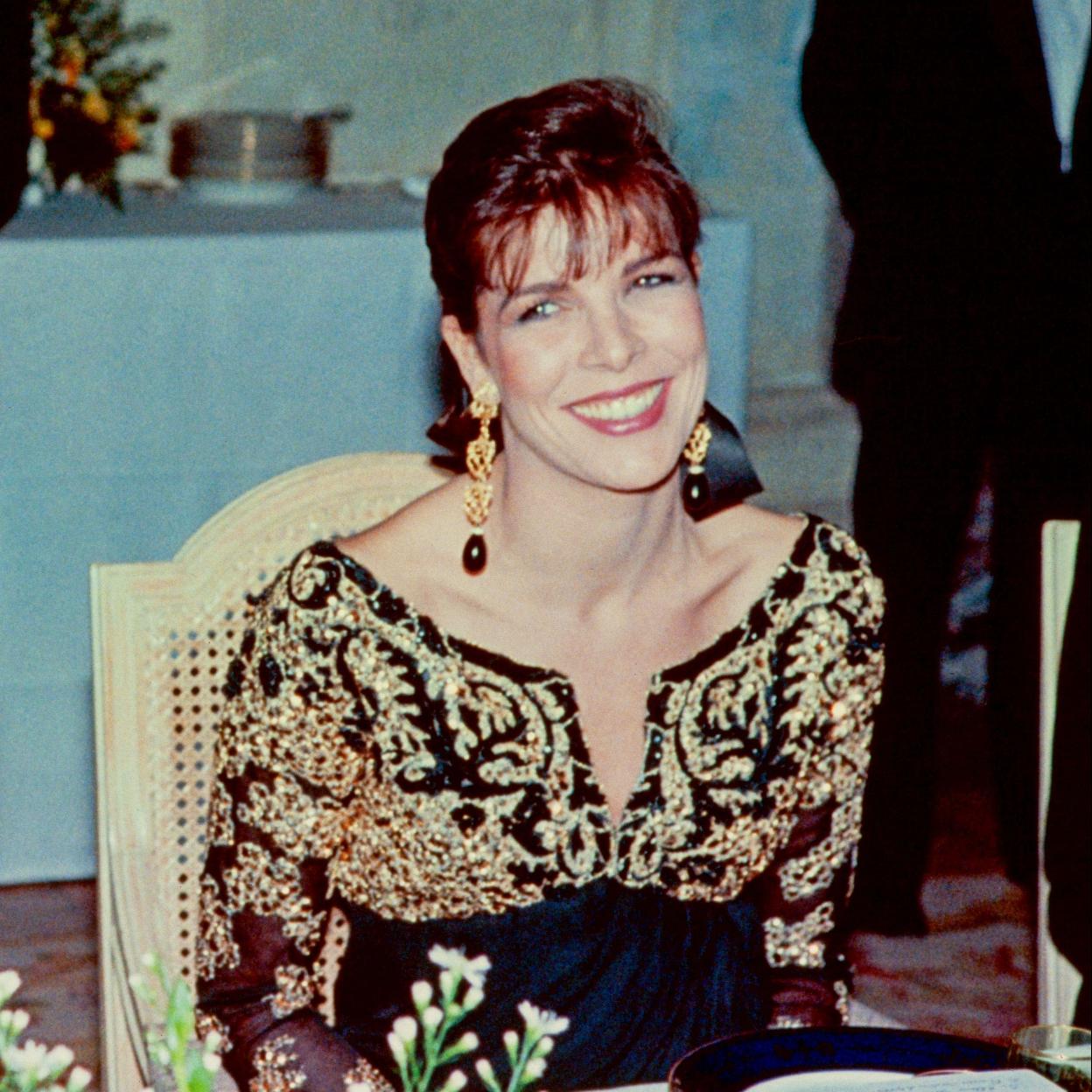 Carolina de Mónaco en una recepción con el príncipe Carlos