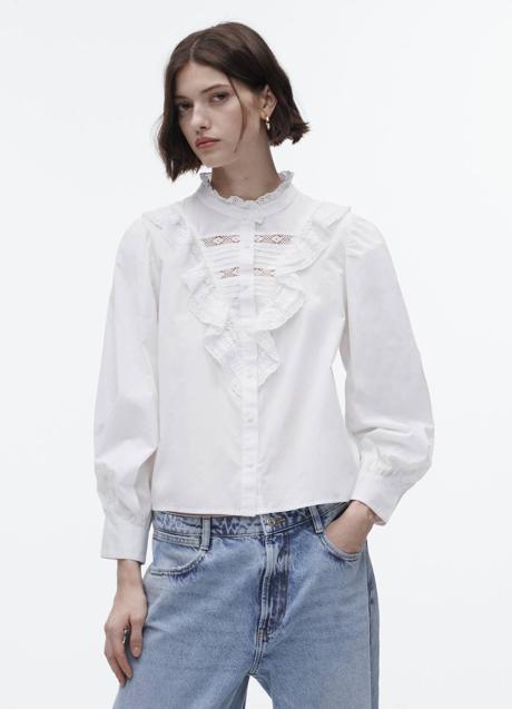 Imagen - Camisa blanca con encaje y volantes