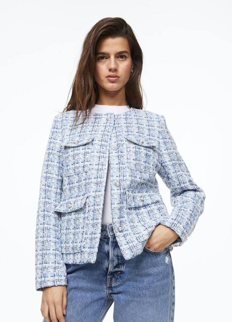 Imagen - Chaqueta de tweed a cuadros azul