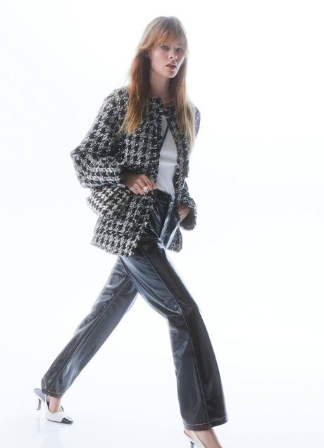 Imagen - Chaqueta de tweed a cuadros blanco y negro