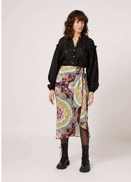 Imagen - Falda midi con estampado multicolor