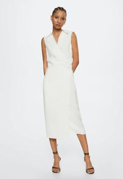 Imagen secundaria 2 - Vestido camisero en blanco de Mango Outlet.