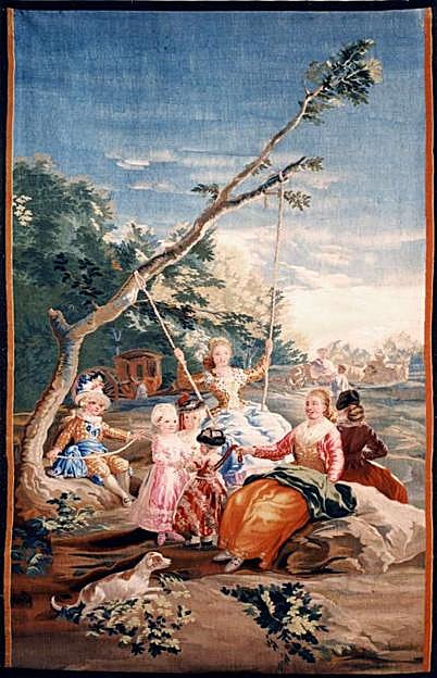 El columpio. Real Fábrica de Tapices, Francisco de Goya y Lucientes 1779-1801. 