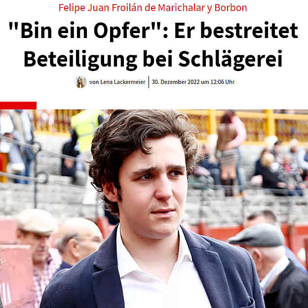 Una noticia de Froilán de la web de Bunte.