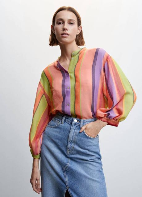 Imagen - Blusa de rayas multicolor