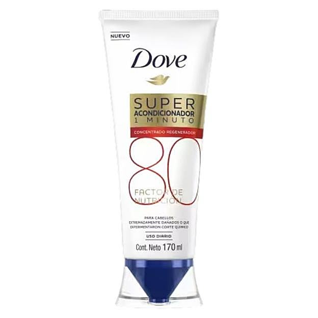 Super Acondicionador 1 Minuto Factor de Nutrición 80 Concentrado Regenerador de Dove.