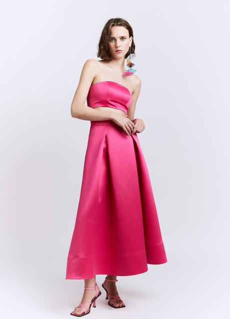 Imagen - Conjunto con top y falda fucsia