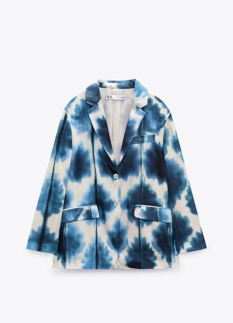 Imagen - Blazer satinada con estampado azul