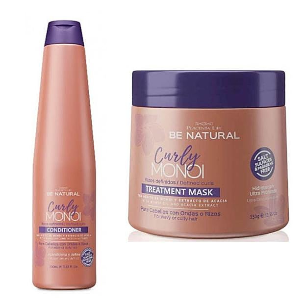 El acondicionador y la mascarilla de Be Natural para pelo rizado.