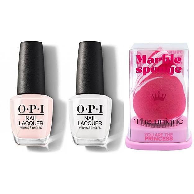 Los esmaltes de Opi y la esponja de You are the princess.