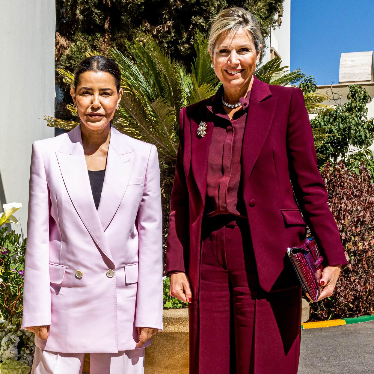 Lalla Meryem recibe en palacio a la reina Máxima de los Países Bajos.