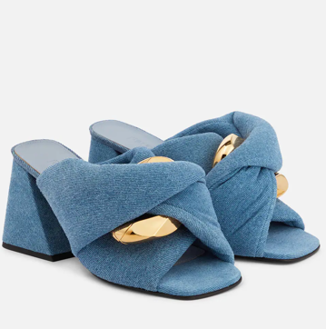 Imagen secundaria 1 - Las sandalias de tacón denim de Mango, JW Anderson y Bershka.