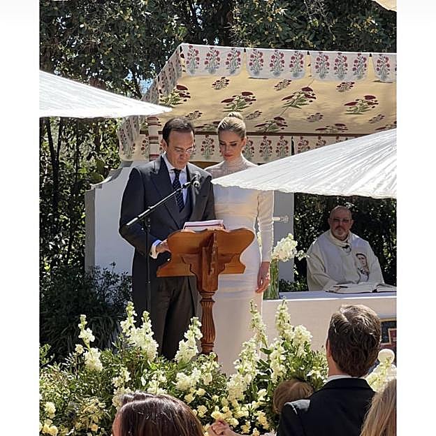 Teresa Baca durante su boda.