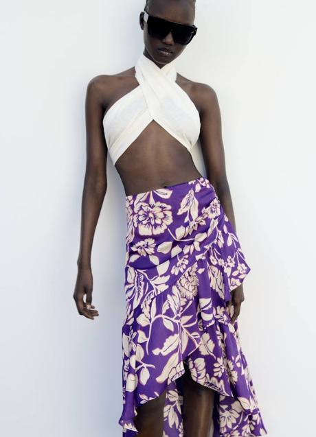 Imagen - Falda midi cruzada con volantes