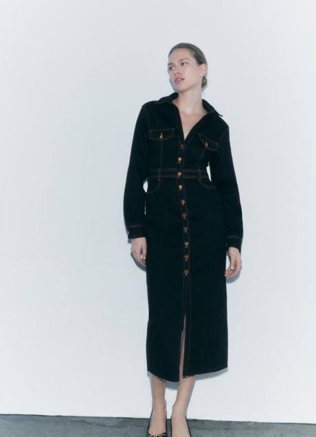 Imagen - Vestido midi vaquero camisero
