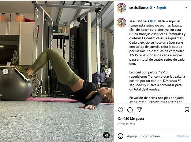 Rutina para piernas de Sascha Fitness. 
