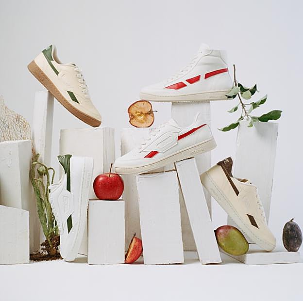 Zapatillas Saye, confeccionadas con pieles de diferentes frutas.