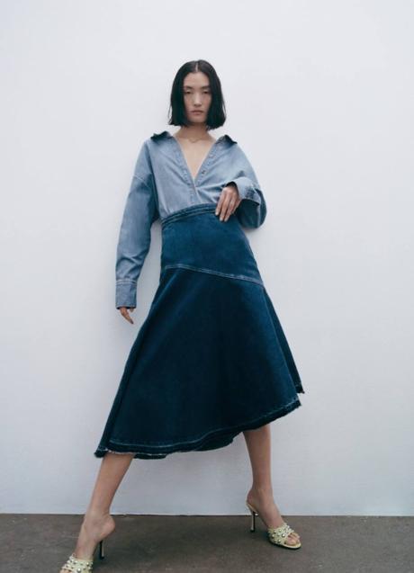 Imagen - Falda vaquera asimétrica con vuelo