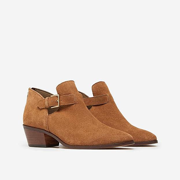 Botines de serraje con tacón cómodo