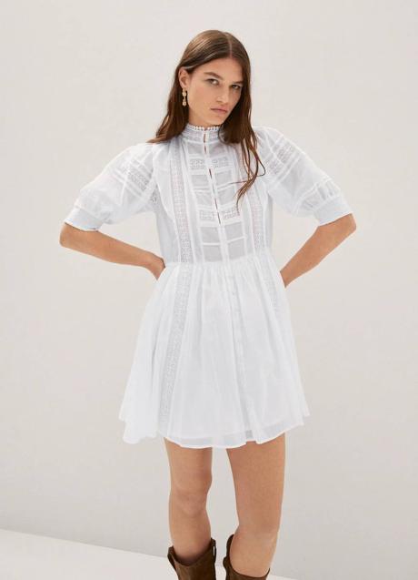 Imagen - Vestido corto con bordados en blanco