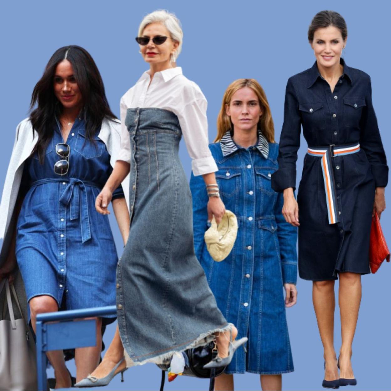 Meghan Markle, Grece Ghanem, Blanca Miró y la reina Letizia con un vestido vaquero.