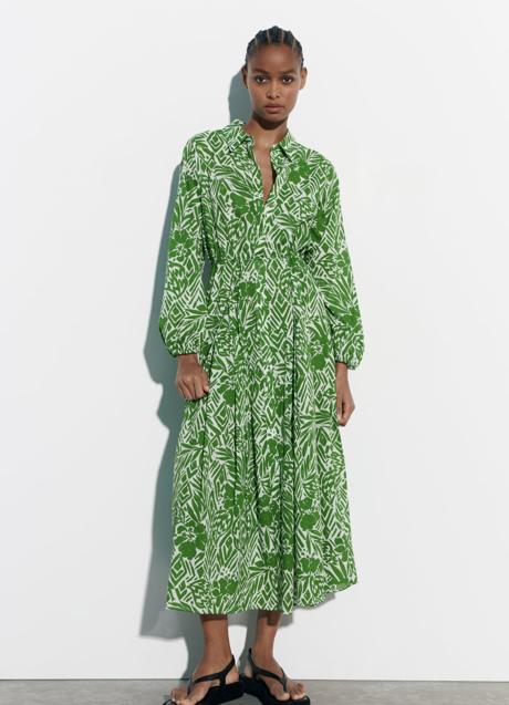 Imagen - Vestido en verde de Zara. Foto: Zara.