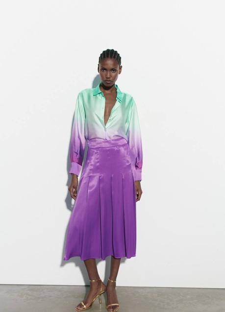 Imagen - Camisa con print degradado morado