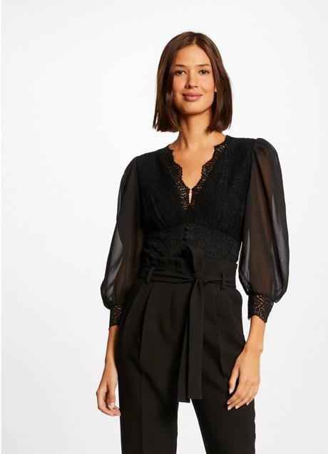 Imagen - Blusa de encaje con mangas combinadas