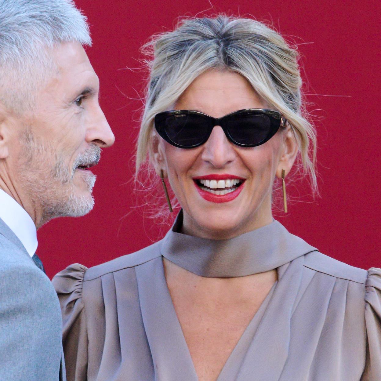 Yolanda Díaz junto al ministro del Interior, Grande Marlaska. 