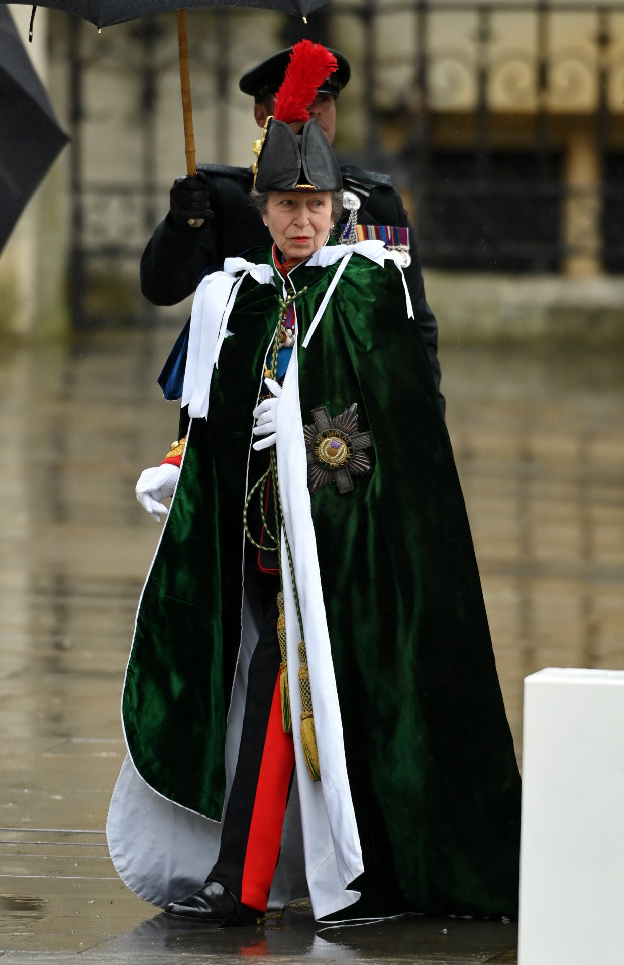 La  princesa Ana, hermana de Carlos III , con imponente uniforme militar de gala.