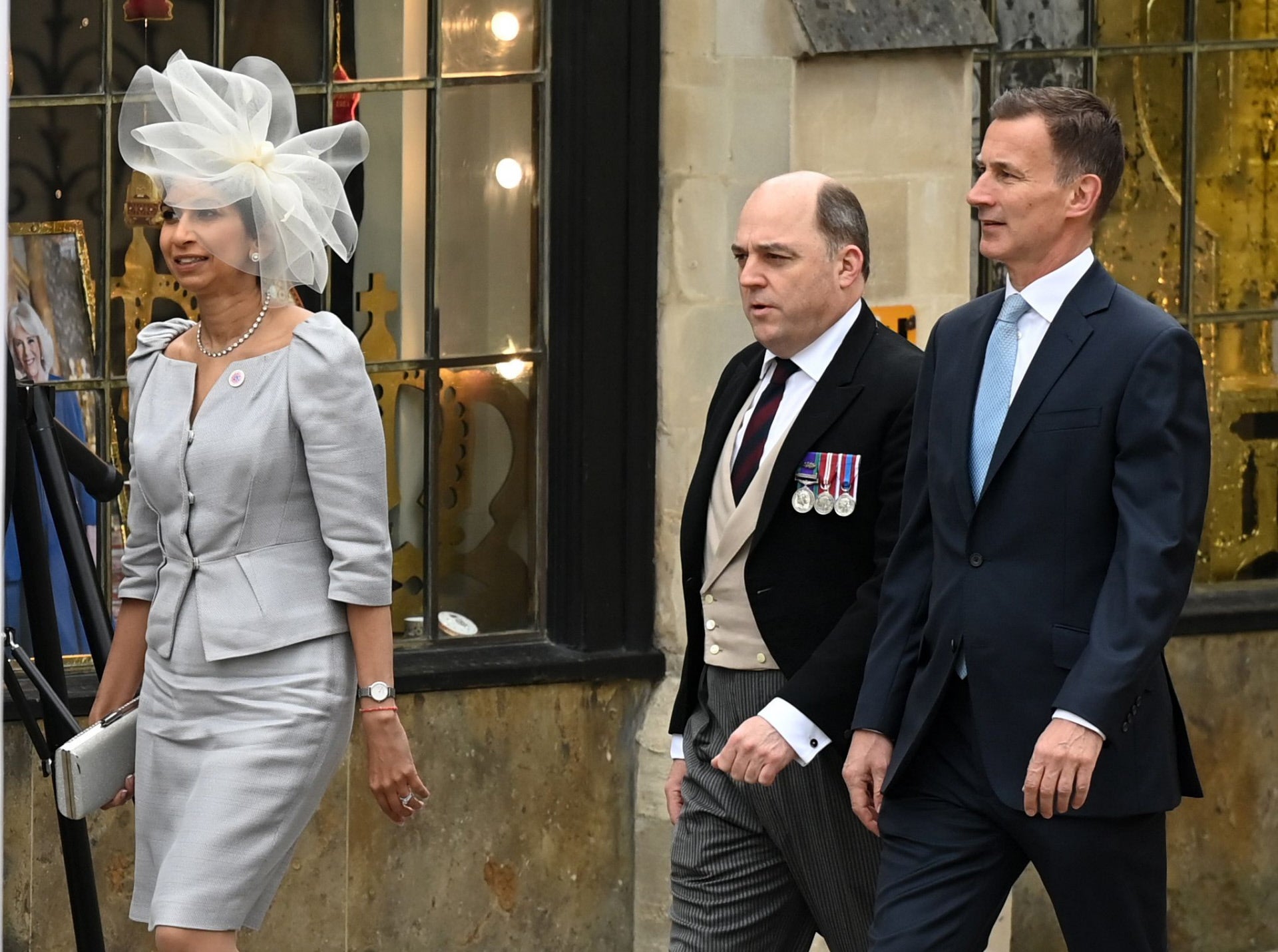 Suella Braverman, secretaria de Estado; Ben Wallace, secretario de Defensa; y el ministro Jeremy Hunt.