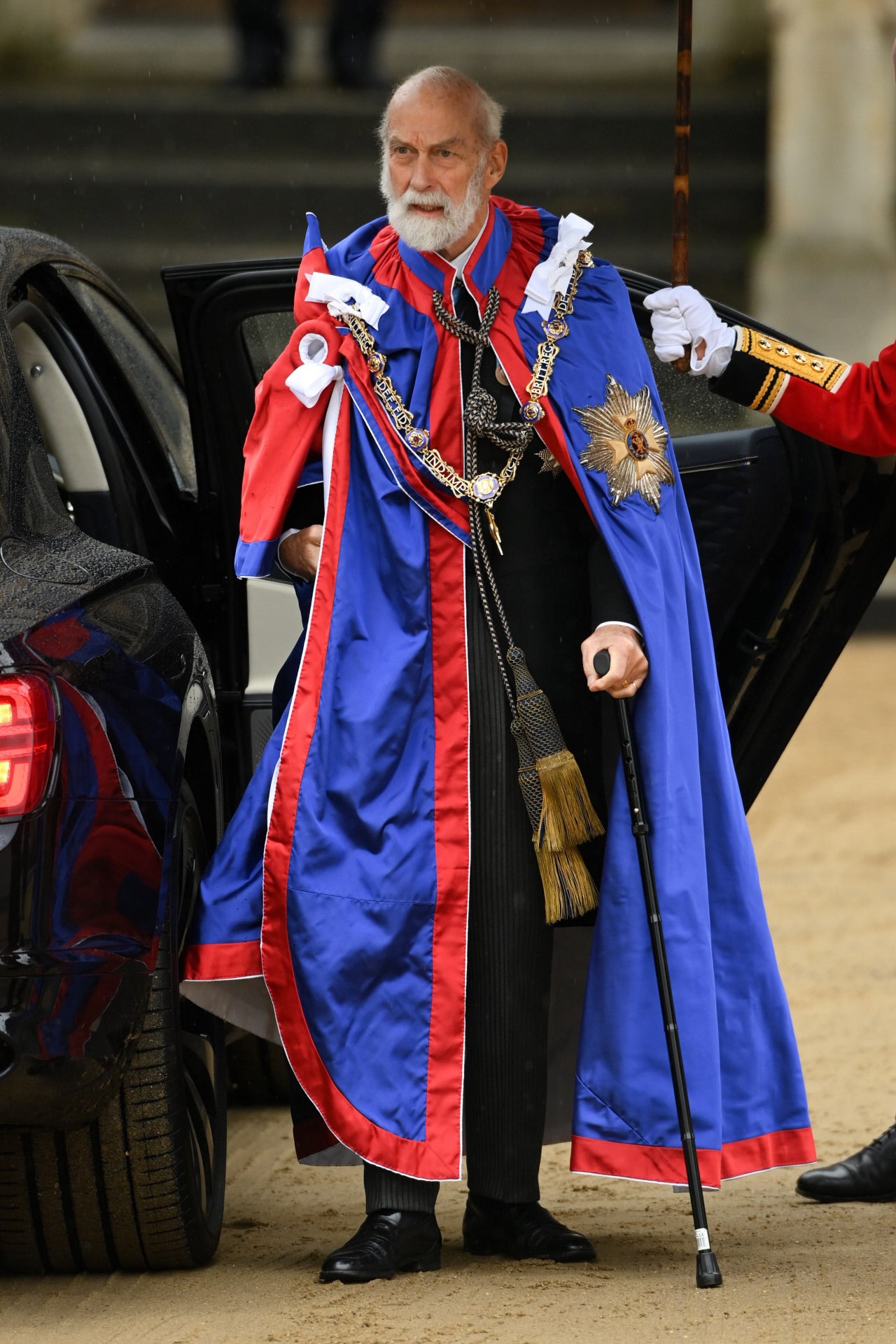 El príncipe Michael de Kent, uno de los primos carnales de la reina Isabel II que estuvo en la coronación de esta, y también en la del rey Carlos III.