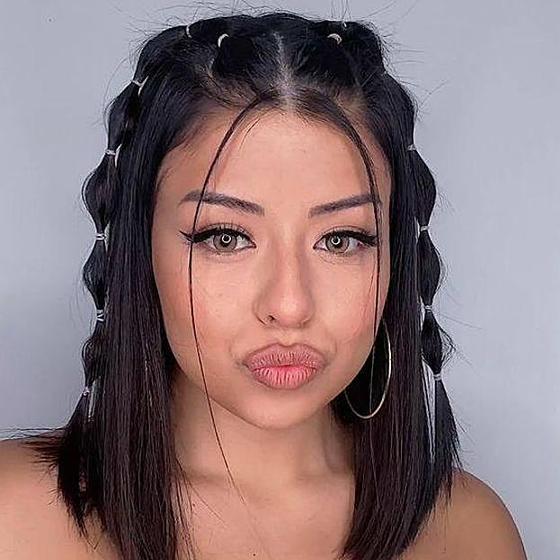 Recogido para pelo corto con dos trenzas