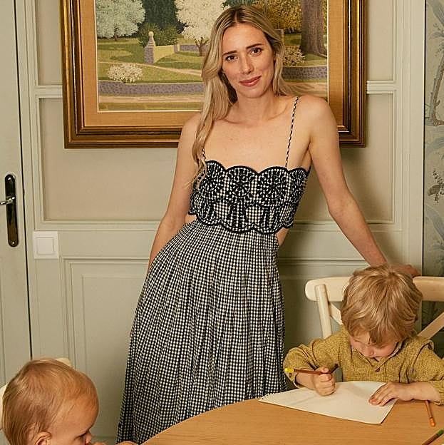 Lulu Figueroa con el vestido de Maksu.