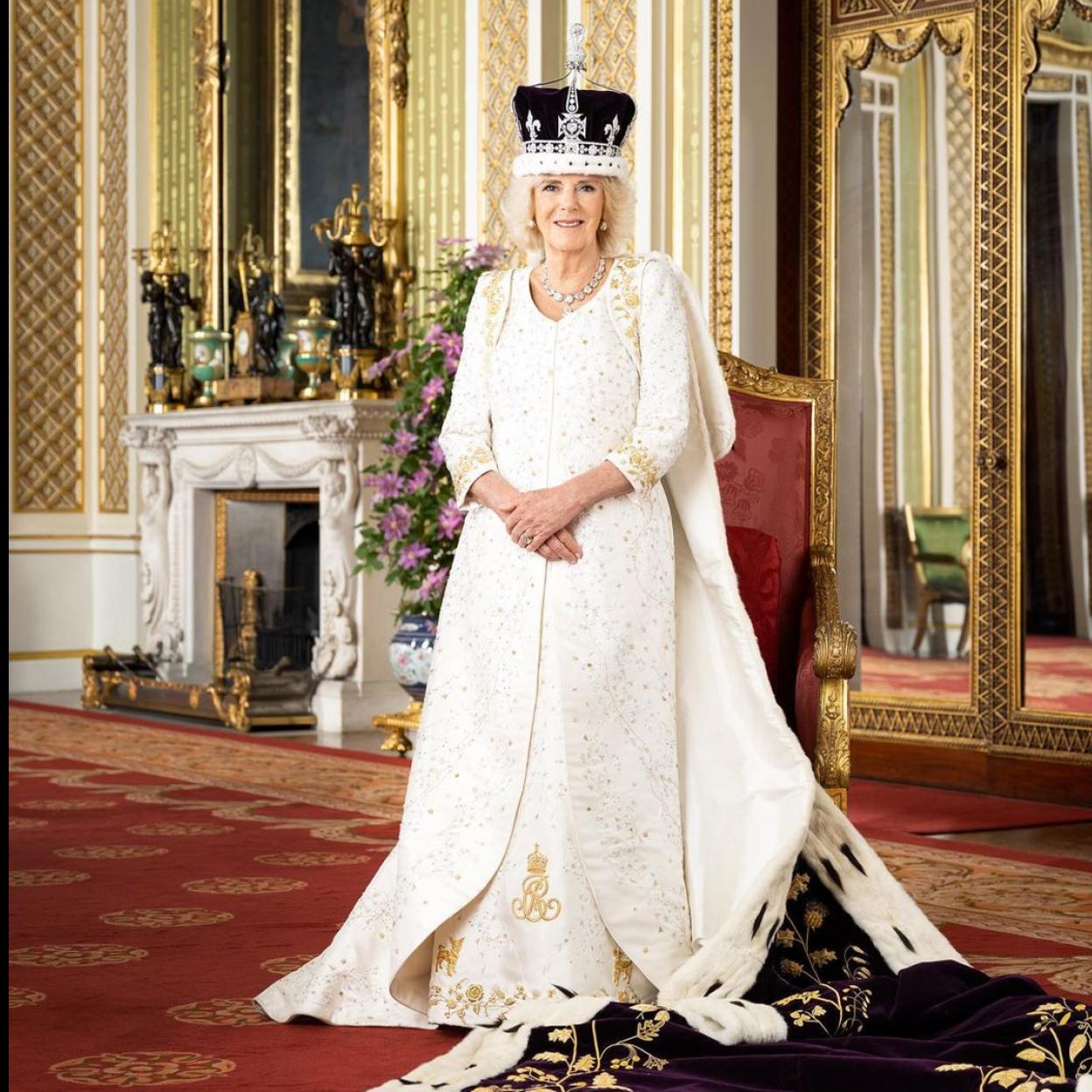 La reina Camilla, durante la ceremonia de la Coronación.