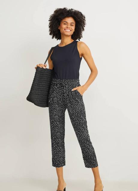 Imagen - Pantalón paperbag con print de lunares