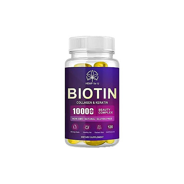 Suplemento con biotina, colágeno y queratina para el pelo. Precio: 14,99 euros