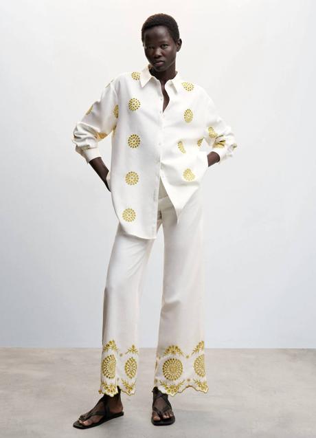 Imagen - Pantalón culotte bordado