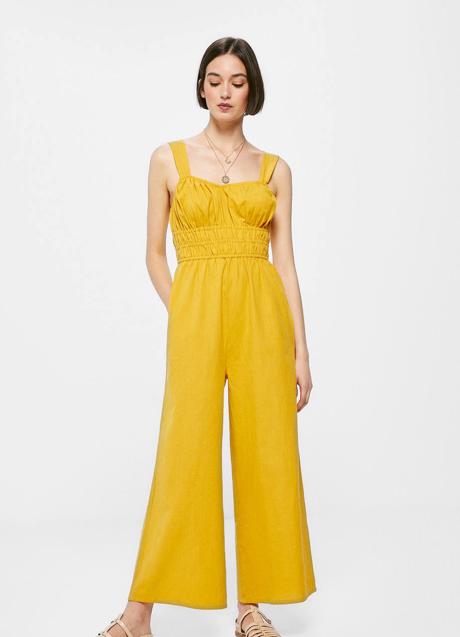 Imagen - Mono de lino amarillo