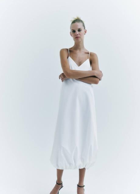 Imagen - Vestido con bajo elástico color blanco