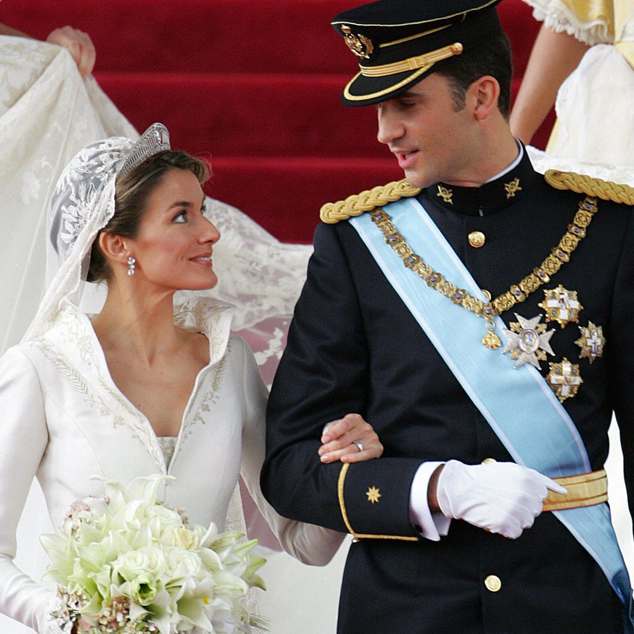 Los reyes Letizia y Felipe, el día de su boda hace 19 años.