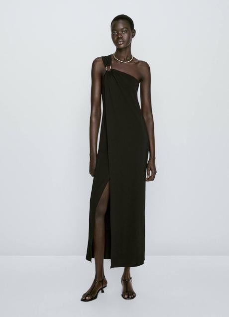 Imagen - Vestido negro asimétrico de Massimo Dutti