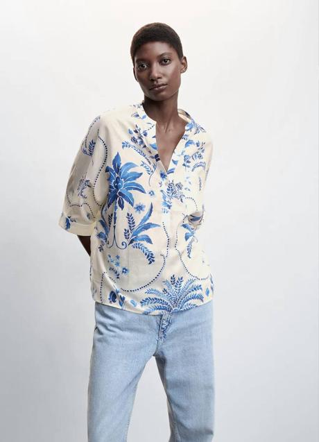 Imagen - Camisa de algodón con estampado azul